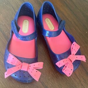 Mini Melissa Kids' Navy and Pink Bow Dress Shoes